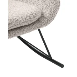 Poltrona In Teddy Grigio Con Gambe In Metallo Wing*Westwing Collection Discount