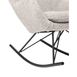 Poltrona In Teddy Grigio Con Gambe In Metallo Wing*Westwing Collection Discount