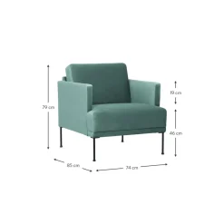 Poltrona In Velluto Con Gambe In Metallo Fluente*Westwing Collection Outlet