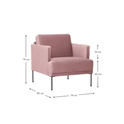 Poltrona In Velluto Con Gambe In Metallo Fluente*Westwing Collection Hot