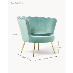 Poltrona In Velluto Oyster*Westwing Collection Clearance