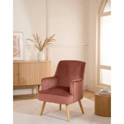 Poltrona In Velluto Rosa Adeline*Bizzotto Online