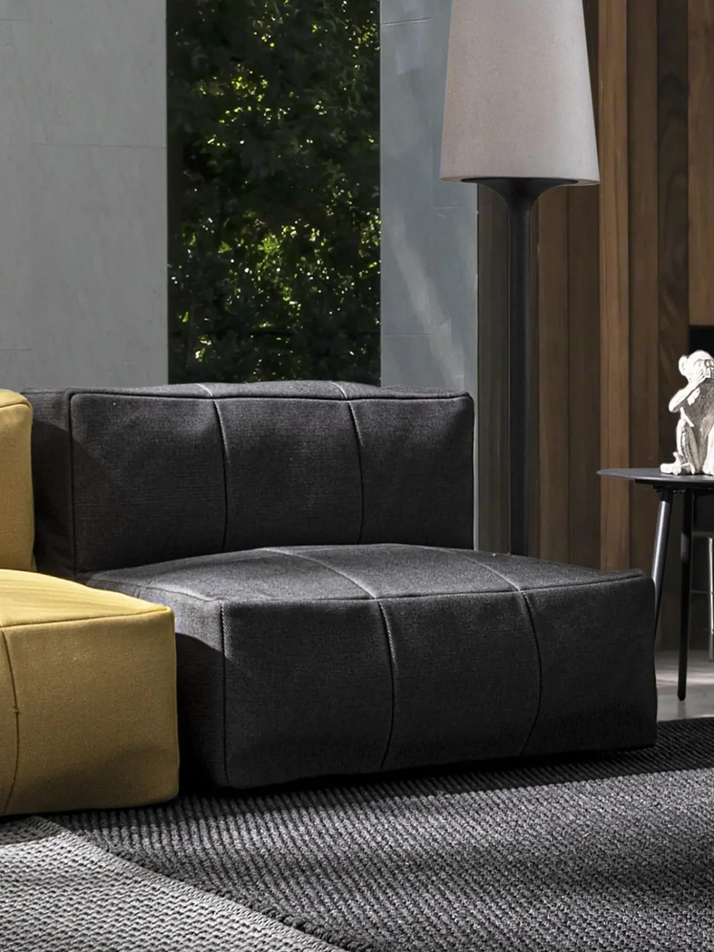 Poltrona Sacco Da Giardino In Tessuto Grigio Scuro Sparrow