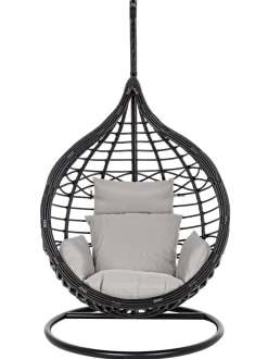 Poltrona Sospesa Color Nero Con Cuscini Torres