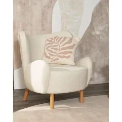 Poltroncina Con Braccioli In Tessuto Bianco Crema Kalia*Westwing Collection New