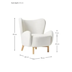 Poltroncina Con Braccioli In Tessuto Bianco Crema Kalia*Westwing Collection New