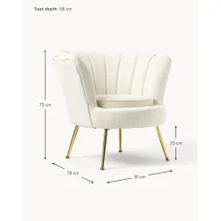 Poltroncina In Tessuto Boucle Oyster*Westwing Collection Outlet