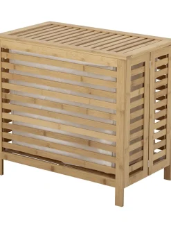 Portabiancheria In Bambu Con Inserto In Tessuto Aden