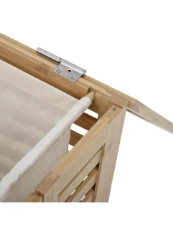 Portabiancheria In Bambu Con Inserto In Tessuto Aden