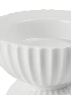 Portacandele In Porcellana Con Superficie Scanalata Tura