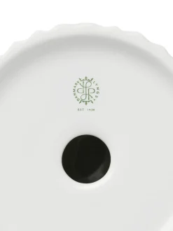 Portacandele In Porcellana Con Superficie Scanalata Tura