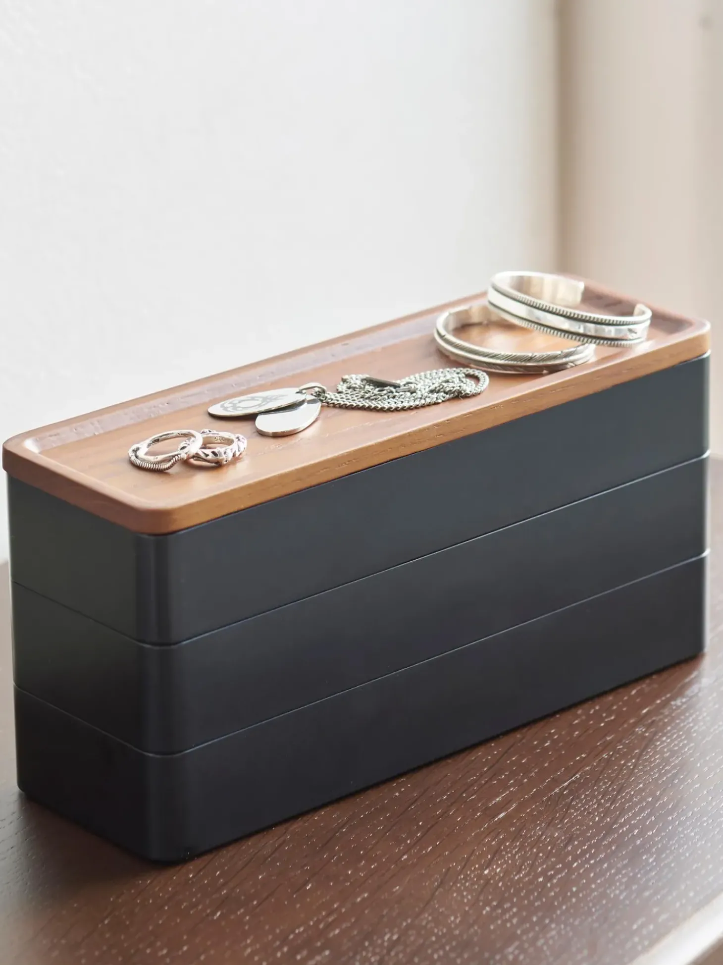 Portagioie Con Coperchio Rin, 3 Scomparti