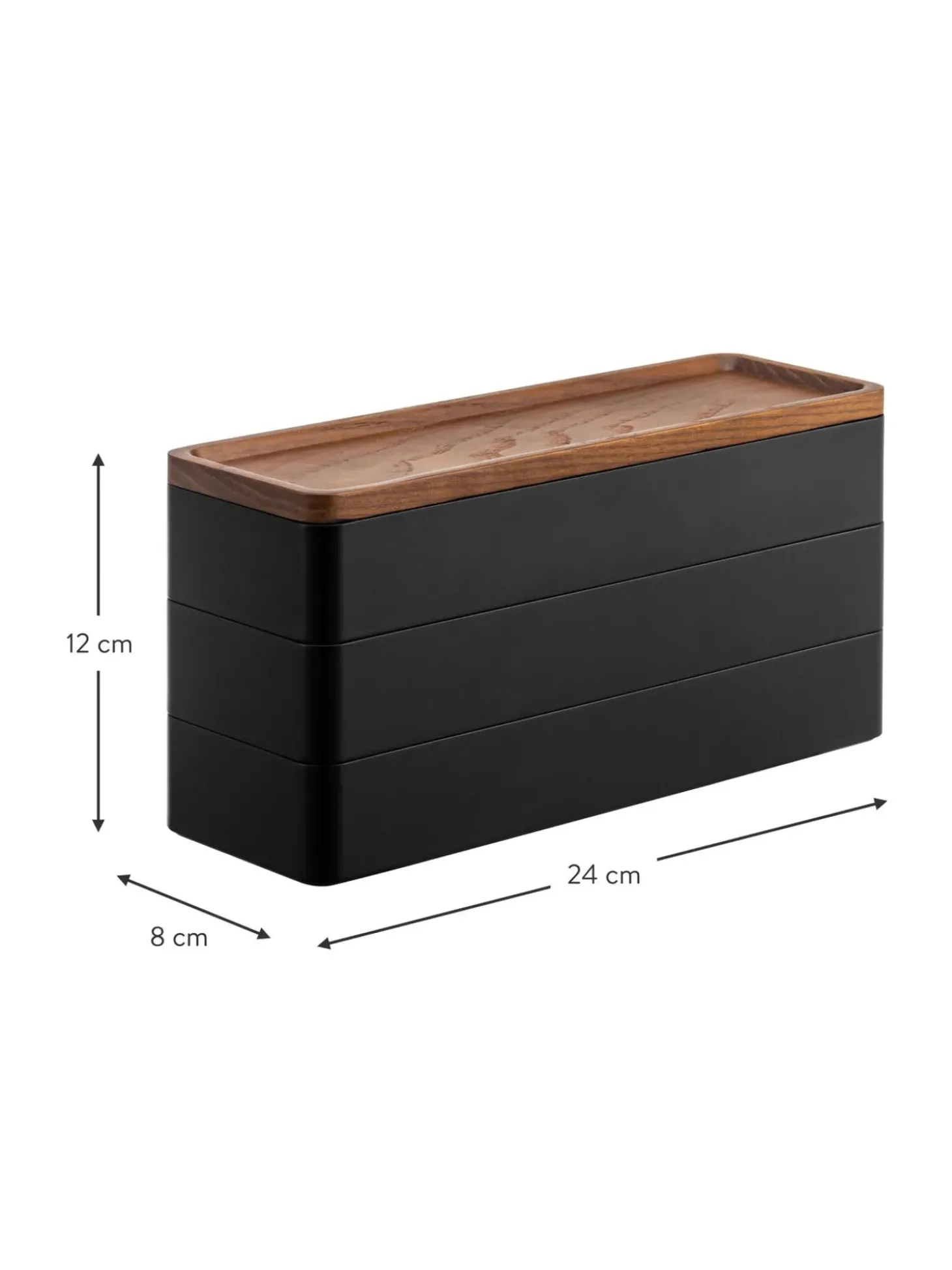 Portagioie Con Coperchio Rin, 3 Scomparti