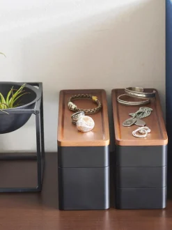 Portagioie Con Coperchio Rin, 3 Scomparti