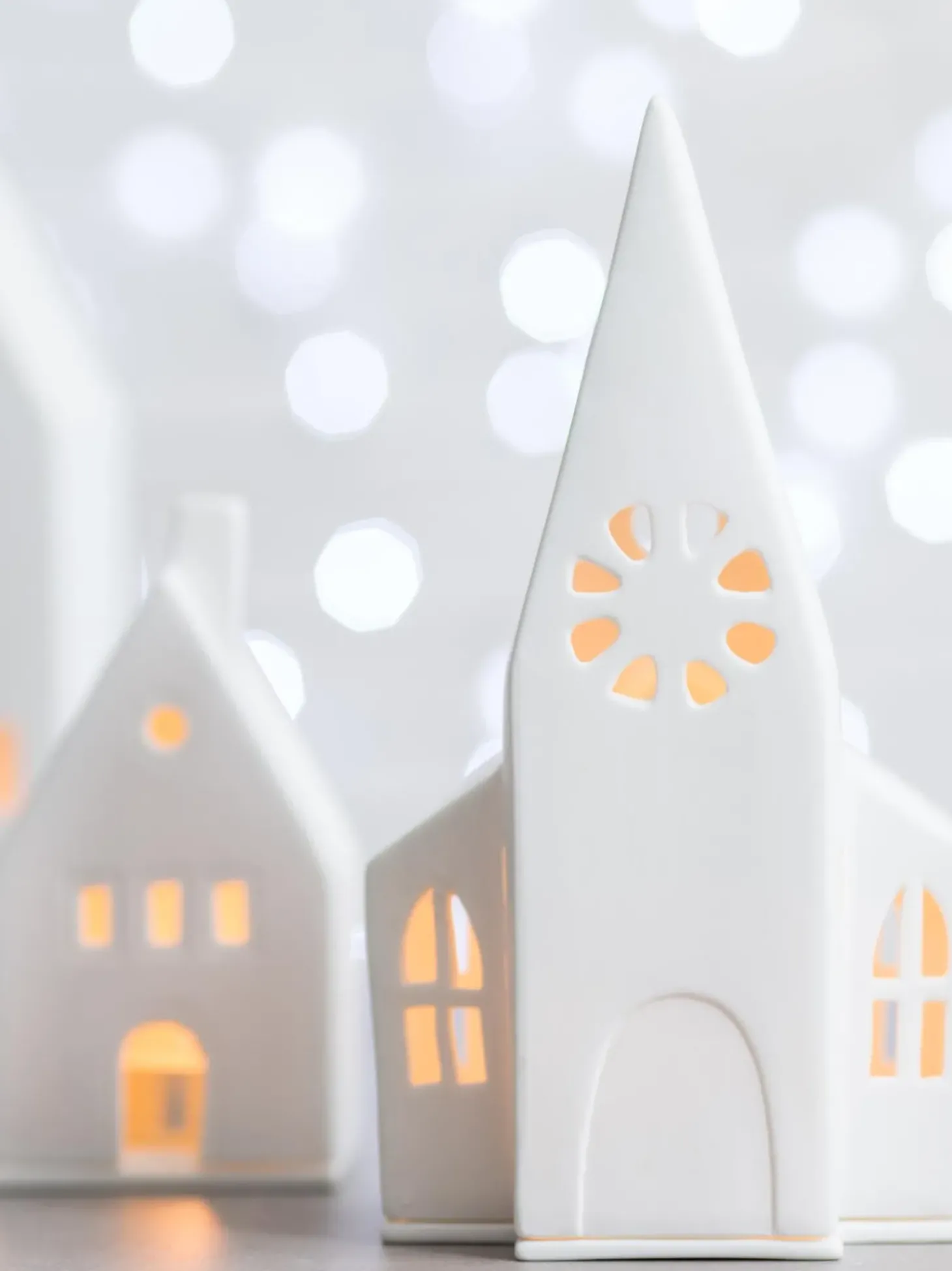 Portalumino Alto In Porcellana Living