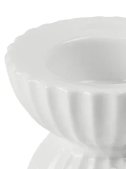 Portalumino In Porcellana Con Superficie Scanalata Tura