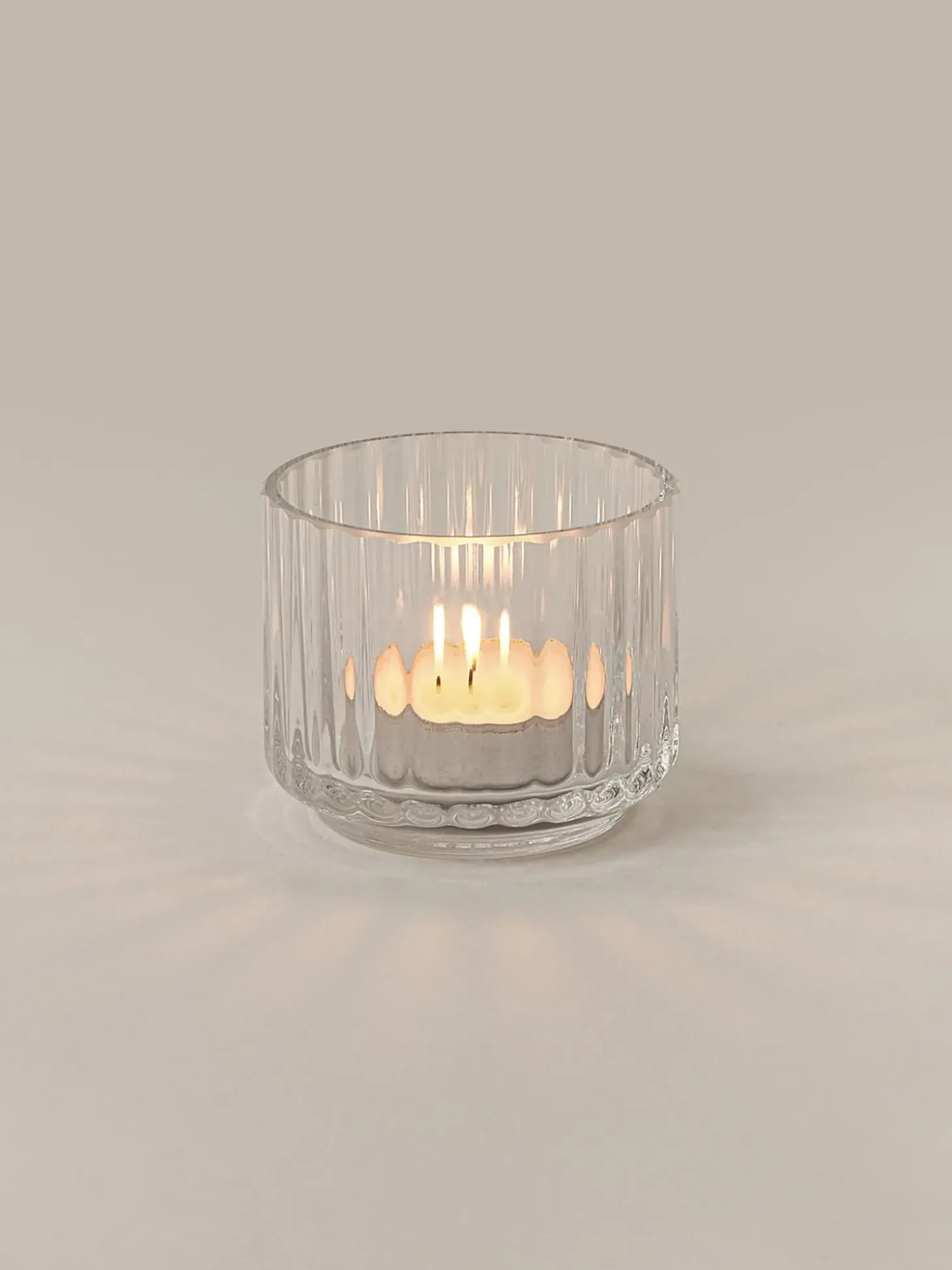 Portalumino In Vetro Soffiato Con Superficie Scanalata Lyngby