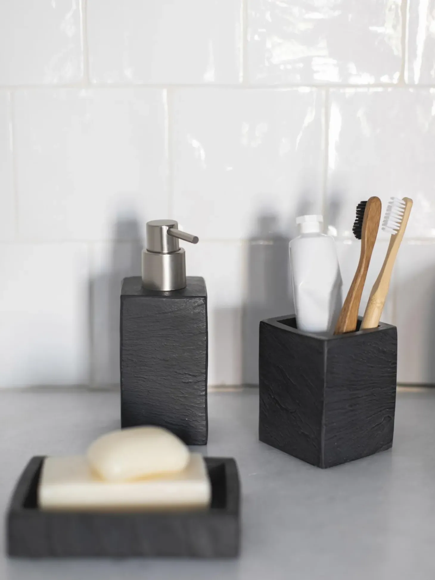 Portasapone Effetto Ardesia Slate