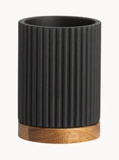 Portaspazzolino Con Dettaglio In Legno Laura