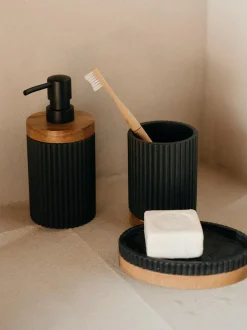 Portaspazzolino Con Dettaglio In Legno Laura