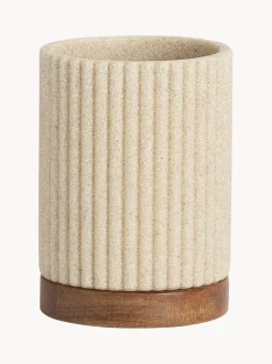 Portaspazzolino Con Dettaglio In Legno Laura