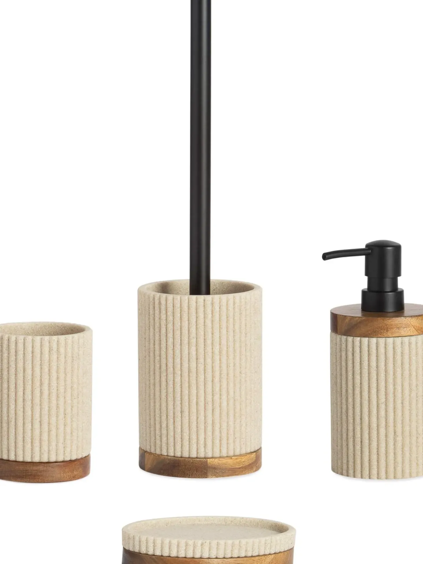 Portaspazzolino Con Dettaglio In Legno Laura