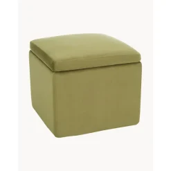 Pouf Contenitore In Velluto Verde Oliva Winou*Westwing Collection Discount