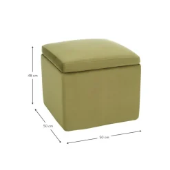 Pouf Contenitore In Velluto Verde Oliva Winou*Westwing Collection Discount