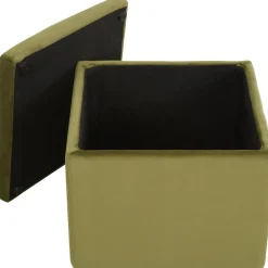 Pouf Contenitore In Velluto Verde Oliva Winou*Westwing Collection Discount