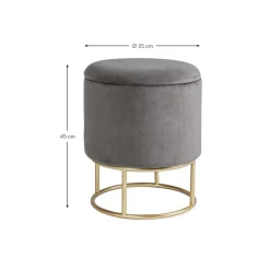 Pouf Contenitore In Velluto Polina*Bizzotto Discount