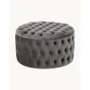 Pouf Contenitore In Velluto Grigio Scuro Chiara*Westwing Collection New