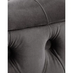 Pouf Contenitore In Velluto Grigio Scuro Chiara*Westwing Collection New