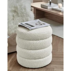 Pouf In Tessuto Boucle Alto*Westwing Collection Clearance