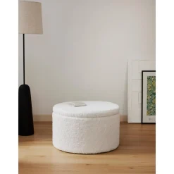 Pouf Xl In Tessuto Teddy Con Vano Contenitore Alida*Westwing Collection Online