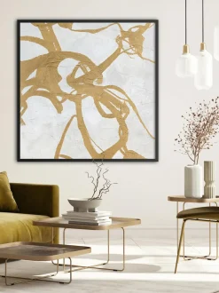 Quadero Dipinto A Mano Con Cornice In Legno Goldplay