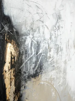 Quadro Dipinto A Mano Con Cornice In Legno White Noir