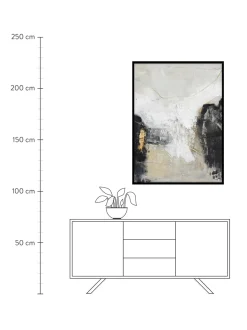 Quadro Dipinto A Mano Con Cornice In Legno White Noir