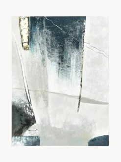 Quadro Su Tela Dipinto A Mano Golden Blue I