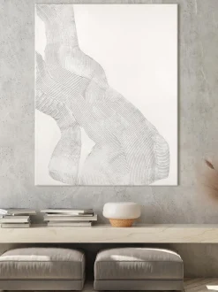 Quadro Su Tela Dipinto A Mano White Sculpture 1