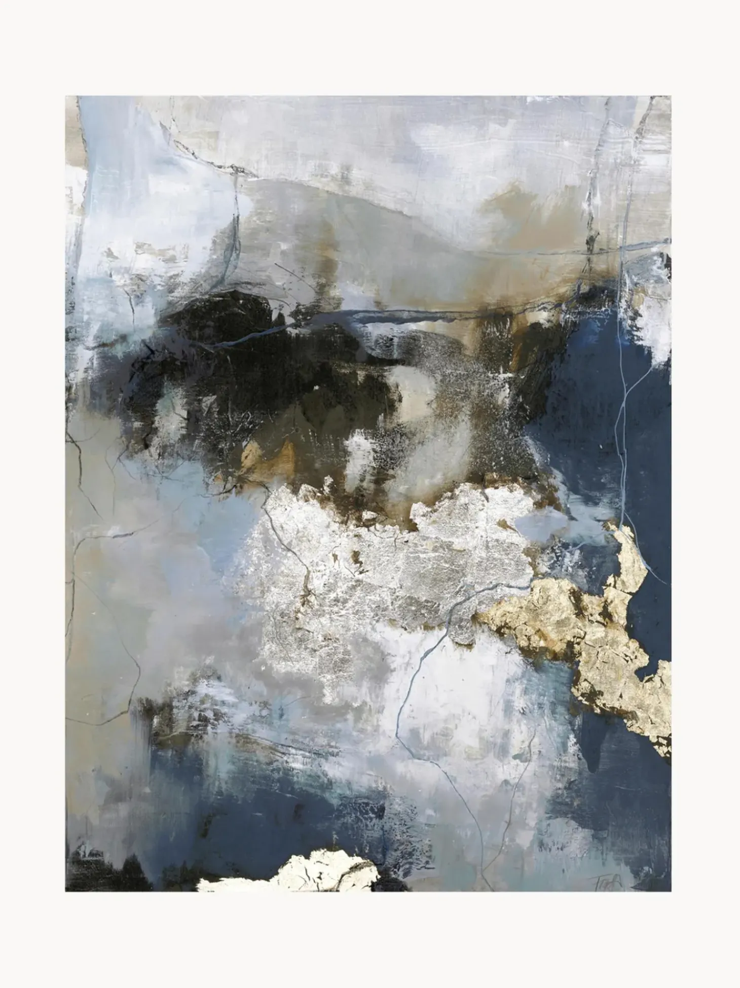 Quadro Su Tela Dipinto A Mano Waterfall