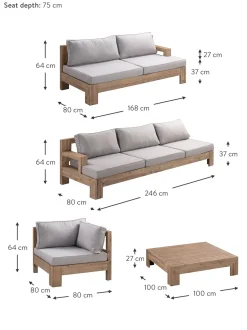 Salotto Da Giardino In Legno Di Acacia Joshua 4 Pz