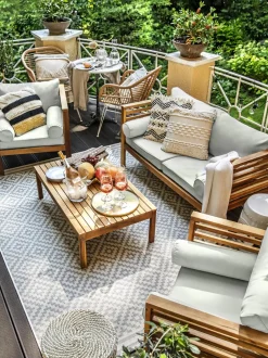 Salotto Da Giardino In Legno Di Acacia Bo 4 Pz