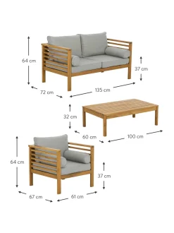 Salotto Da Giardino In Legno Di Acacia Bo 4 Pz