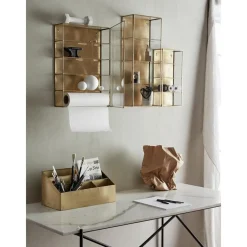 Scaffale Da Parete In Metallo Con Ripiani In Vetro E Anta In Vetro Ada*Nordal Fashion