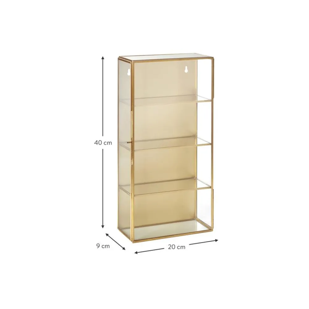 Scaffale Da Parete In Metallo Con Ripiani In Vetro E Anta In Vetro Ada*Nordal Fashion