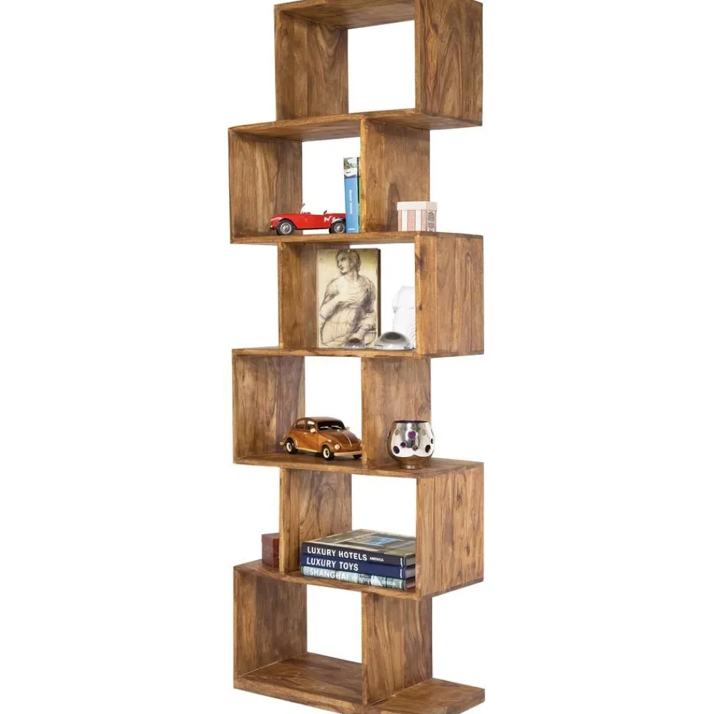 Scaffale In Legno Di Sheesham Authentico Zick Zack*Kare Design New
