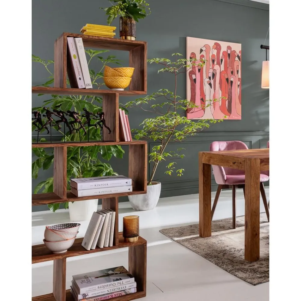Scaffale In Legno Di Sheesham Authentico Zick Zack*Kare Design Outlet
