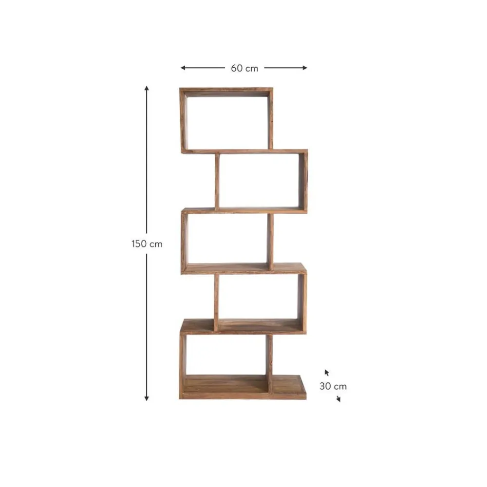 Scaffale In Legno Di Sheesham Authentico Zick Zack*Kare Design Outlet