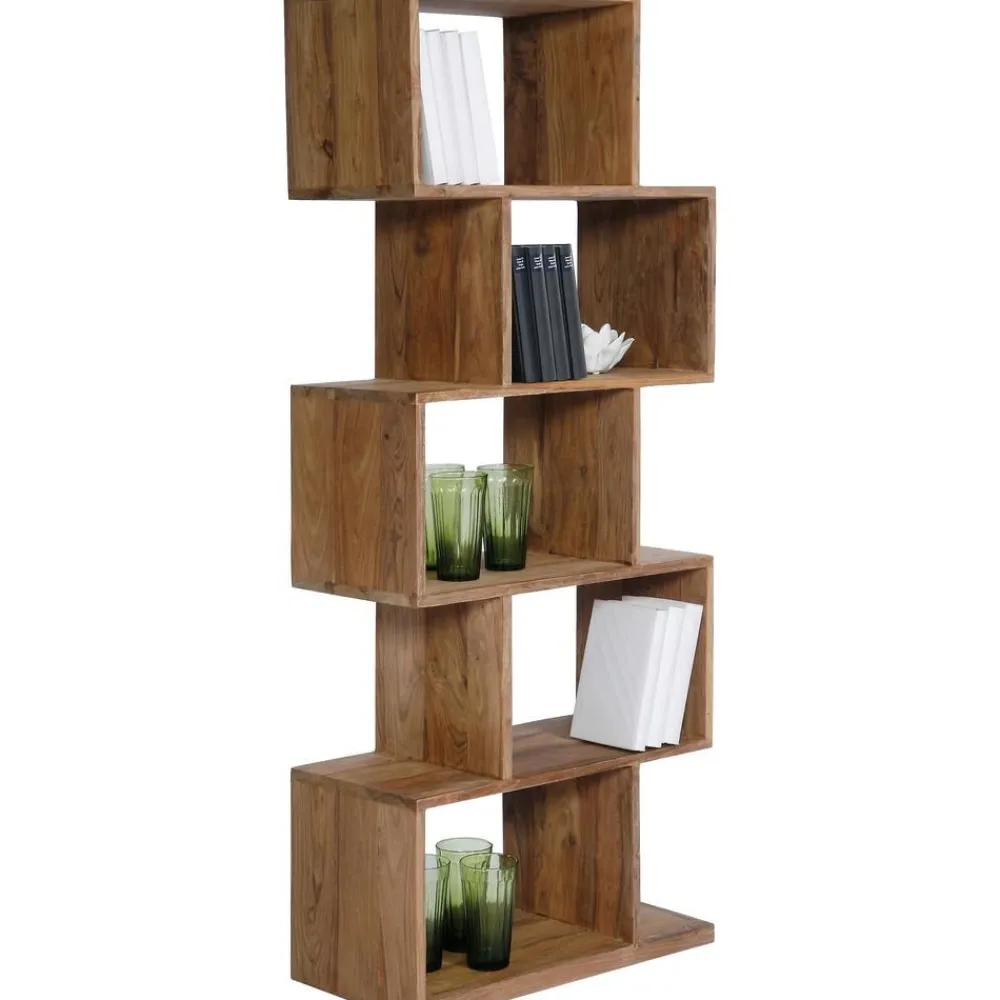 Scaffale In Legno Di Sheesham Authentico Zick Zack*Kare Design Outlet
