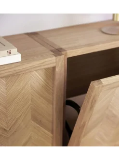 Scarpiera Da Parete A Spina Di Pesce In Legno Di Quercia Herringbone